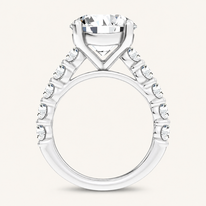 6.6CT Round Cut Certified Lab Grown Diamond Cluster Ring