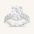 6.6CT Oval Cut Certified Lab Grown Diamond Cluster Ring