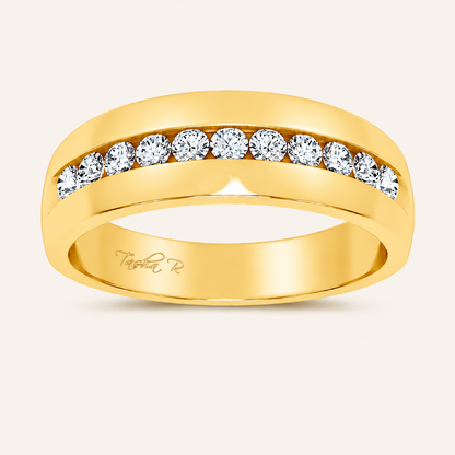 0.48CT Round Cut Diamond Men's Ring