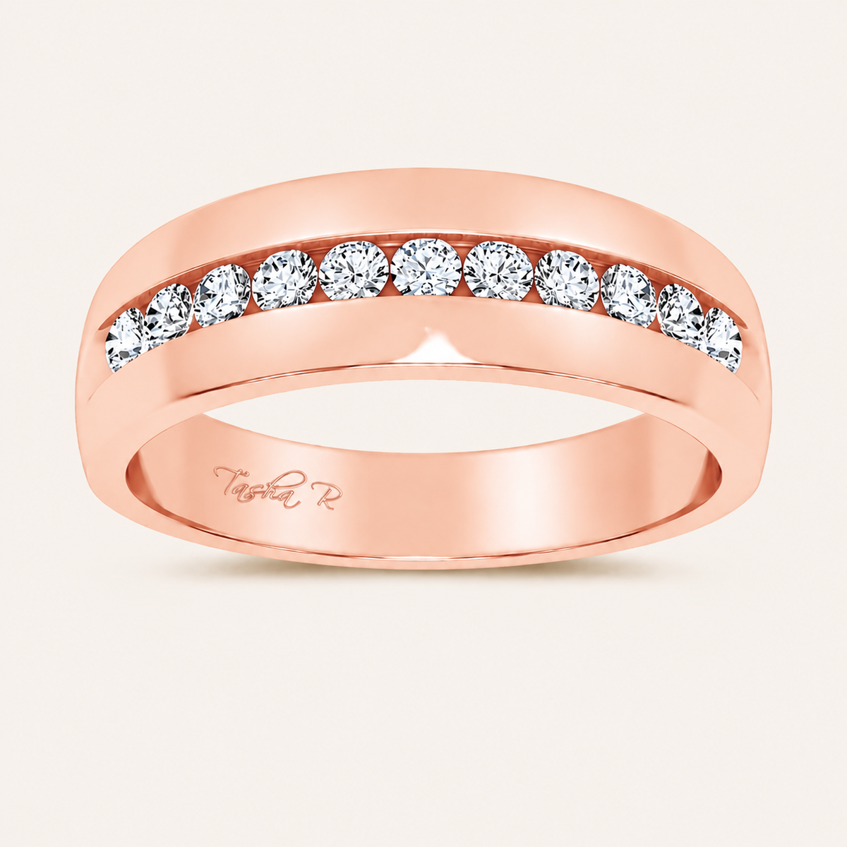 0.48CT Round Cut Diamond Men's Ring