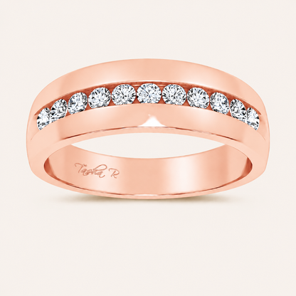 0.48CT Round Cut Diamond Men's Ring