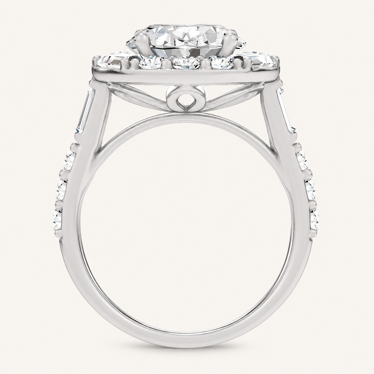 6.63CT Oval Cut Certified Lab Grown Diamond Halo Ring