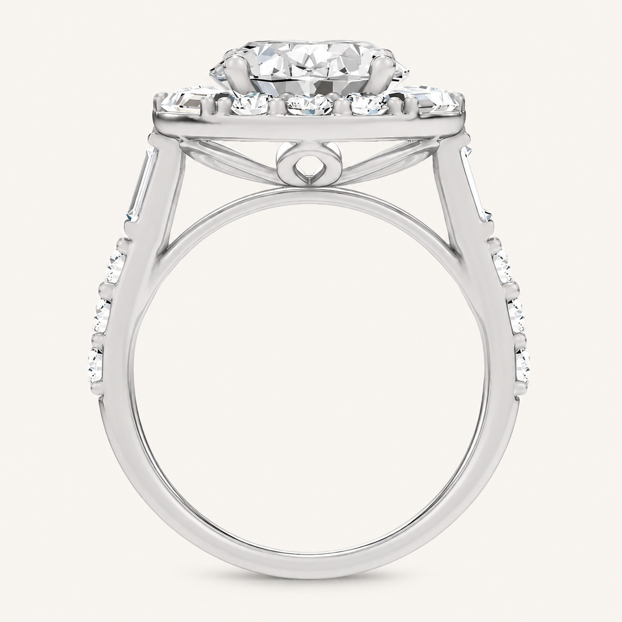 6.63CT Oval Cut Certified Lab Grown Diamond Halo Ring