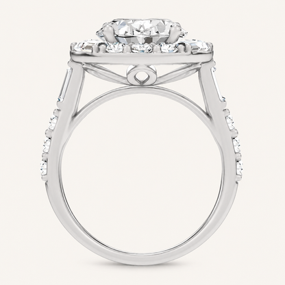 6.63CT Oval Cut Certified Lab Grown Diamond Halo Ring