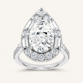 6.82CT Pear Cut Certified Lab Grown Diamond Halo Ring