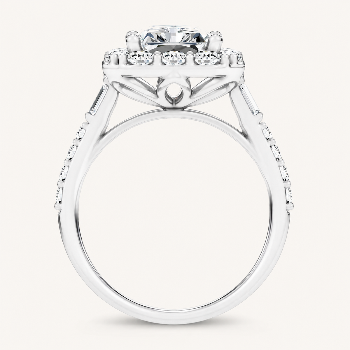 6.9CT Radiant Cut Certified Lab Grown Diamond Halo Ring