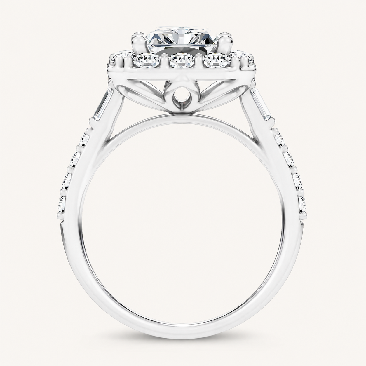 6.9CT Radiant Cut Certified Lab Grown Diamond Halo Ring