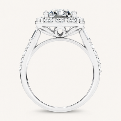 6.9CT Radiant Cut Certified Lab Grown Diamond Halo Ring