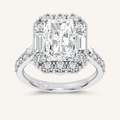 6.9CT Radiant Cut Certified Lab Grown Diamond Halo Ring