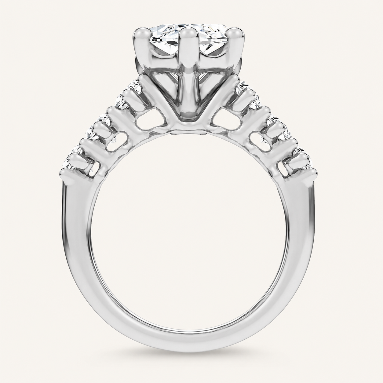 6.9CT Marquise Cut Certified Lab Grown Diamond Cluster Ring