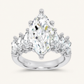 6.9CT Marquise Cut Certified Lab Grown Diamond Cluster Ring