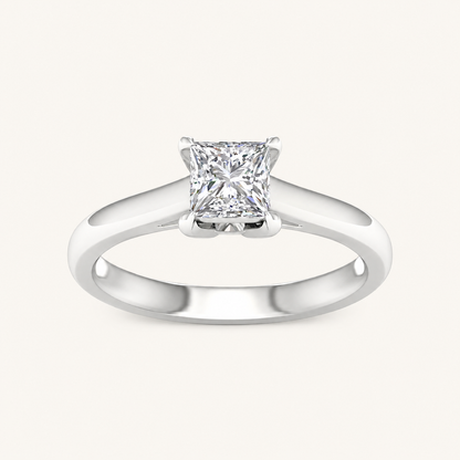 1.00CT Princess Cut Lab Grown Diamond Solitaire Ring