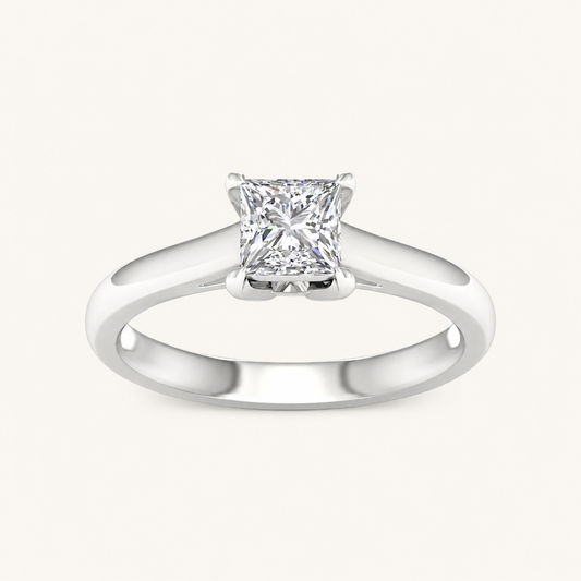 1.00CT Princess Cut Lab Grown Diamond Solitaire Ring