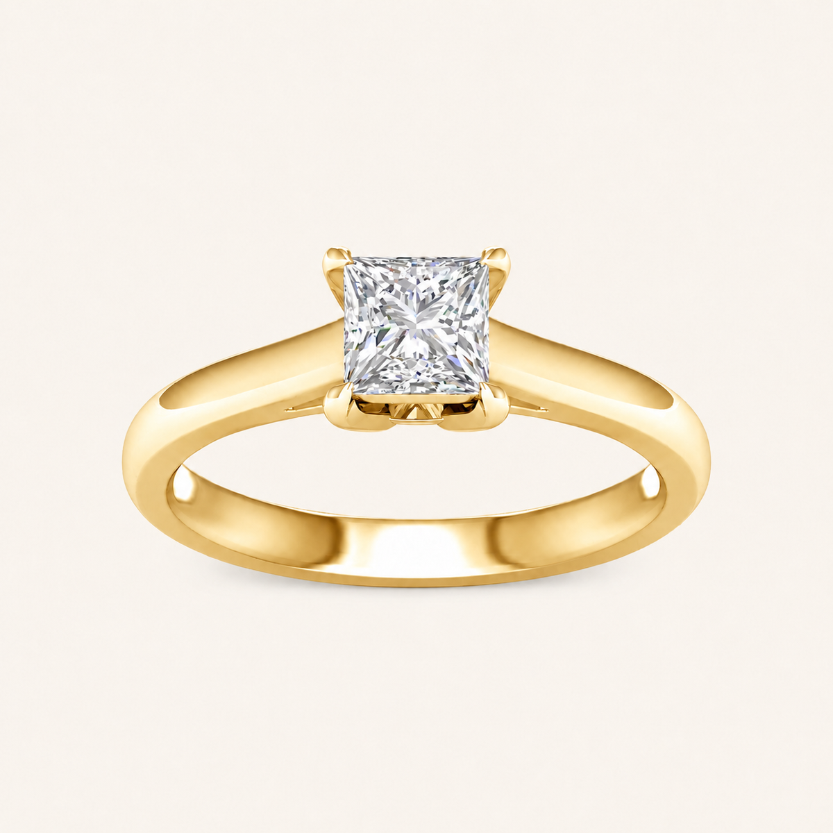 1.00CT Princess Cut Lab Grown Diamond Solitaire Ring