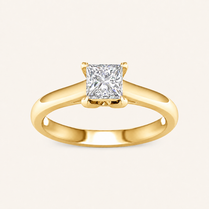 1.00CT Princess Cut Lab Grown Diamond Solitaire Ring