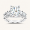6.9CT Radiant Cut Certified Lab Grown Diamond Cluster Ring