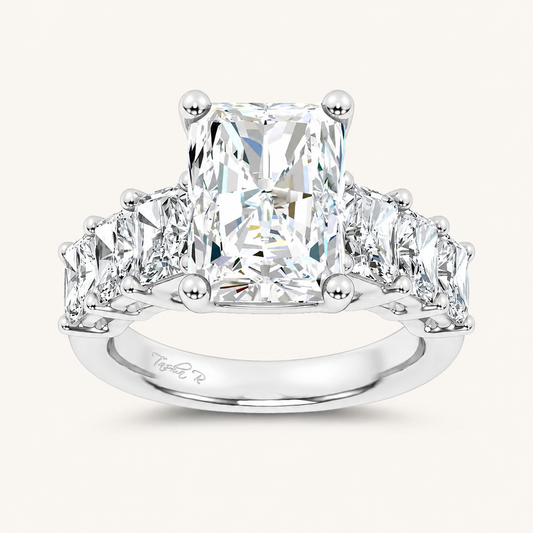 6.9CT Radiant Cut Certified Lab Grown Diamond Cluster Ring