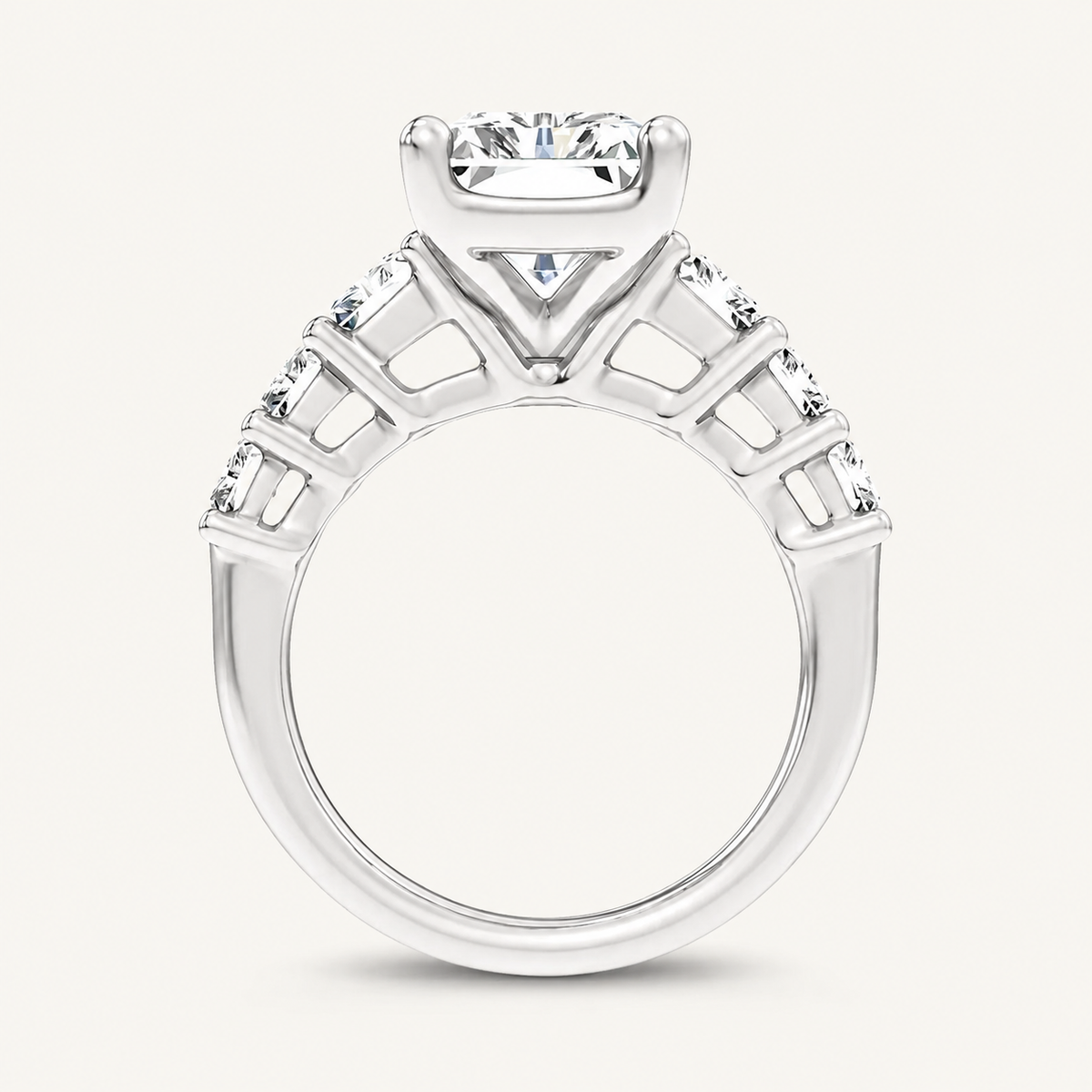 6.9CT Radiant Cut Certified Lab Grown Diamond Cluster Ring