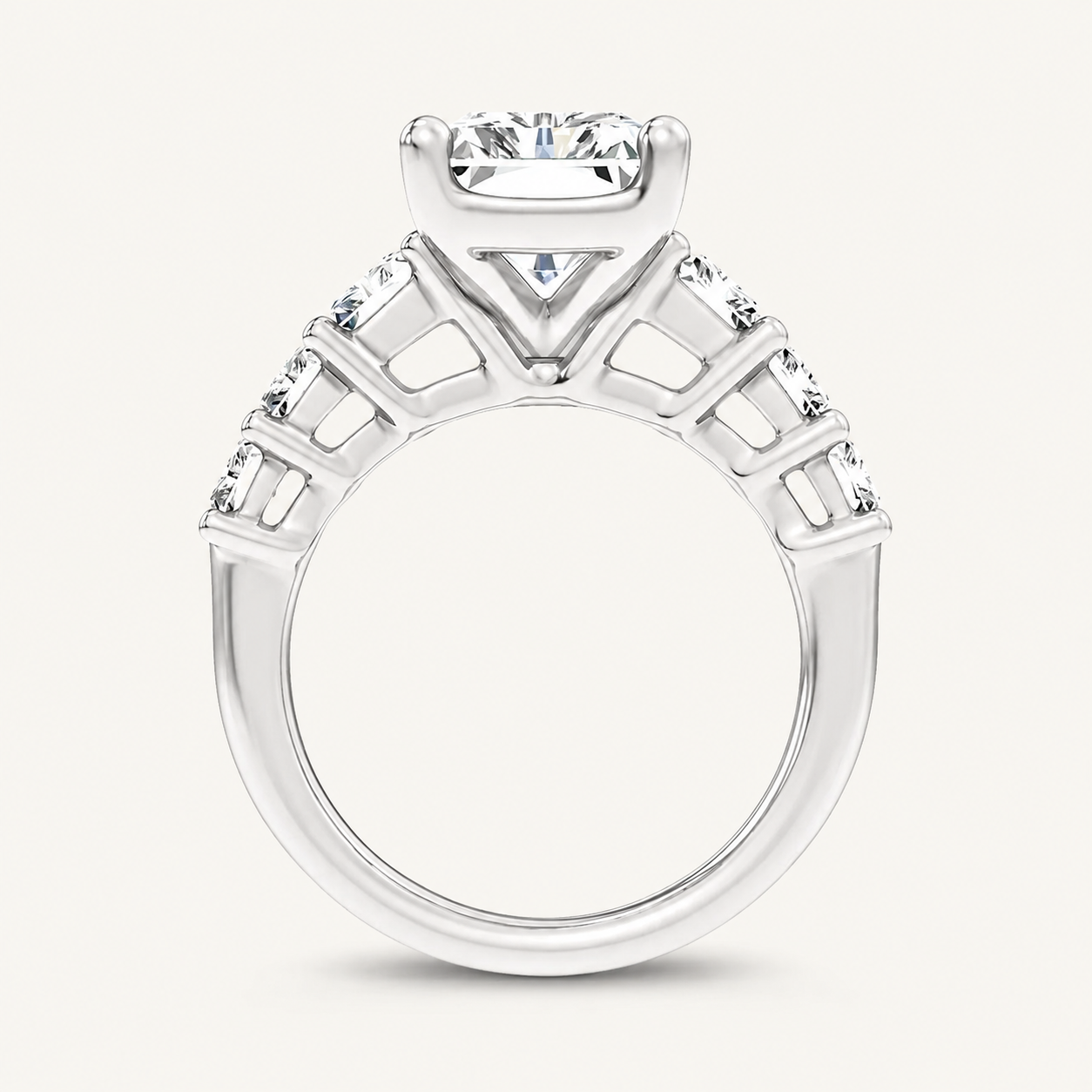 6.9CT Radiant Cut Certified Lab Grown Diamond Cluster Ring