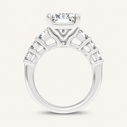 6.9CT Radiant Cut Certified Lab Grown Diamond Cluster Ring
