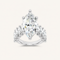 7CT Marquise Cut Certified Lab Grown Diamond Cluster Ring
