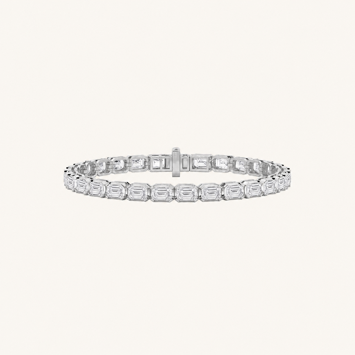 12CT Emerald Cut Lab Grown Diamond Tennis Bracelet