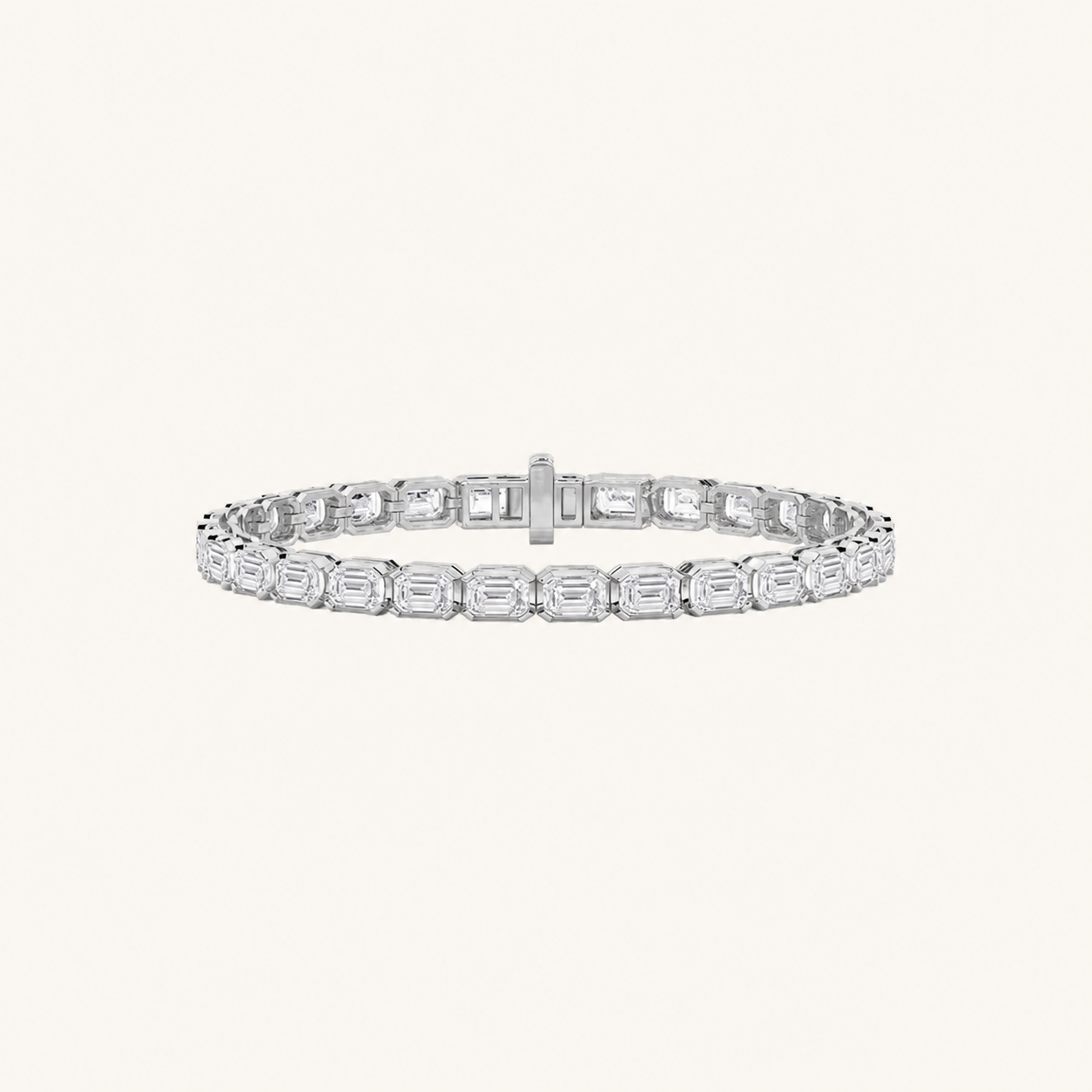 12CT Emerald Cut Lab Grown Diamond Tennis Bracelet