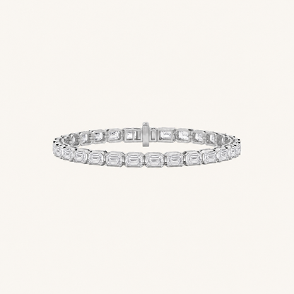 12CT Emerald Cut Lab Grown Diamond Tennis Bracelet