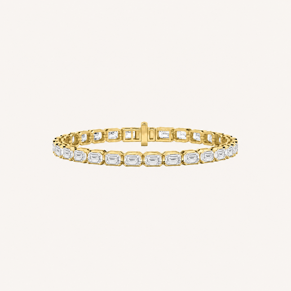 12CT Emerald Cut Lab Grown Diamond Tennis Bracelet