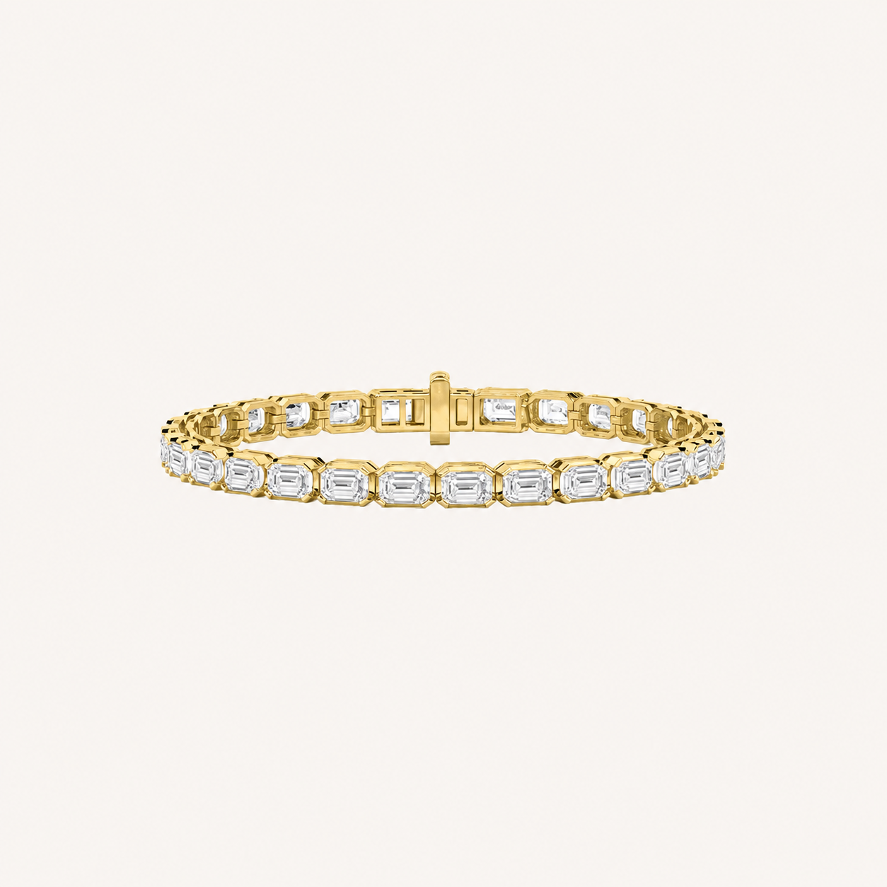 12CT Emerald Cut Lab Grown Diamond Tennis Bracelet