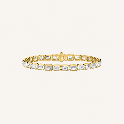 12CT Emerald Cut Lab Grown Diamond Tennis Bracelet