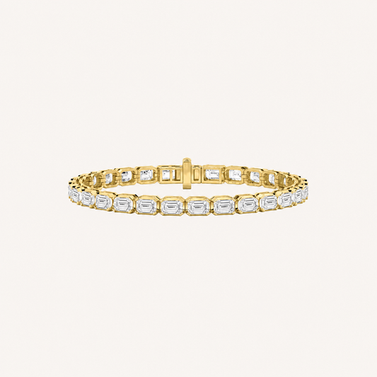 12CT Emerald Cut Lab Grown Diamond Tennis Bracelet