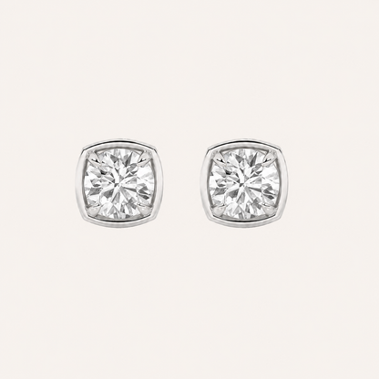 2CT Round Lab Grown Diamond Stud Earrings