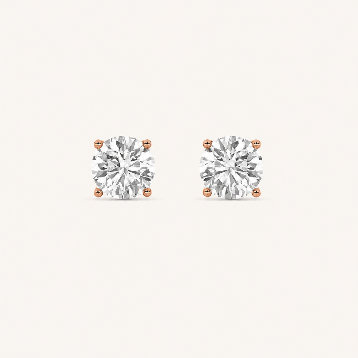 0.25CT Round Cut Diamond Stud Earrings
