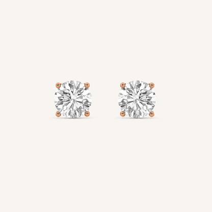 0.25CT Round Cut Diamond Stud Earrings