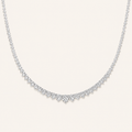 20.00 CT Round Cut Lab Grown Diamond Three Prong Graduating Necklace
