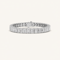 27CT Emerald Cut Lab Grown Diamond East West Line Bracelet