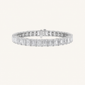 21.5CT Emerald Cut Lab Grown Diamond East West Line Bracelet
