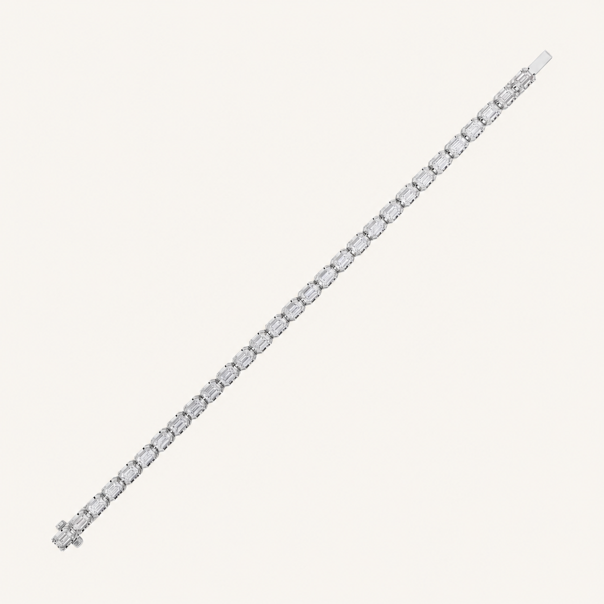 10CT Emerald Cut Lab Grown Diamond Tennis Bracelet