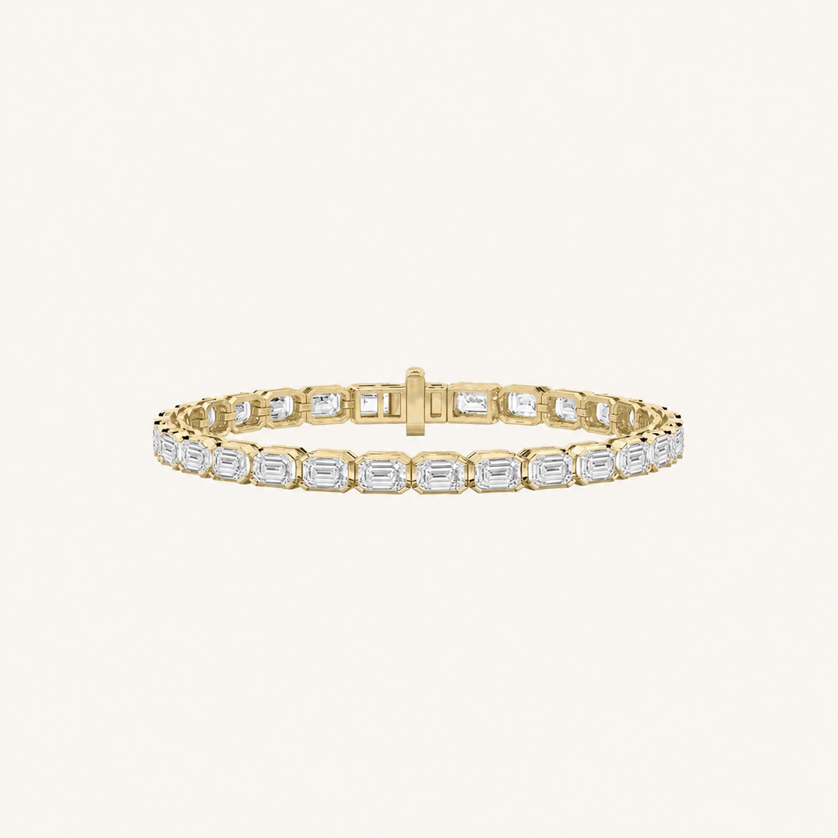 10CT Emerald Cut Lab Grown Diamond Tennis Bracelet