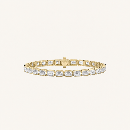 10CT Emerald Cut Lab Grown Diamond Tennis Bracelet