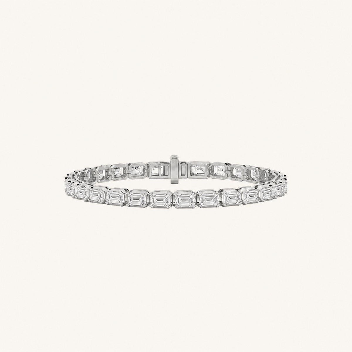 10CT Emerald Cut Lab Grown Diamond Tennis Bracelet