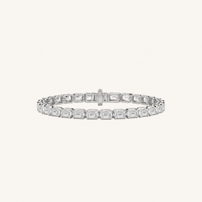 10CT Emerald Cut Lab Grown Diamond Tennis Bracelet