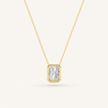 1.00 CT Radiant Cut Lab Grown Diamond Bezel Set Solitaire Pendant