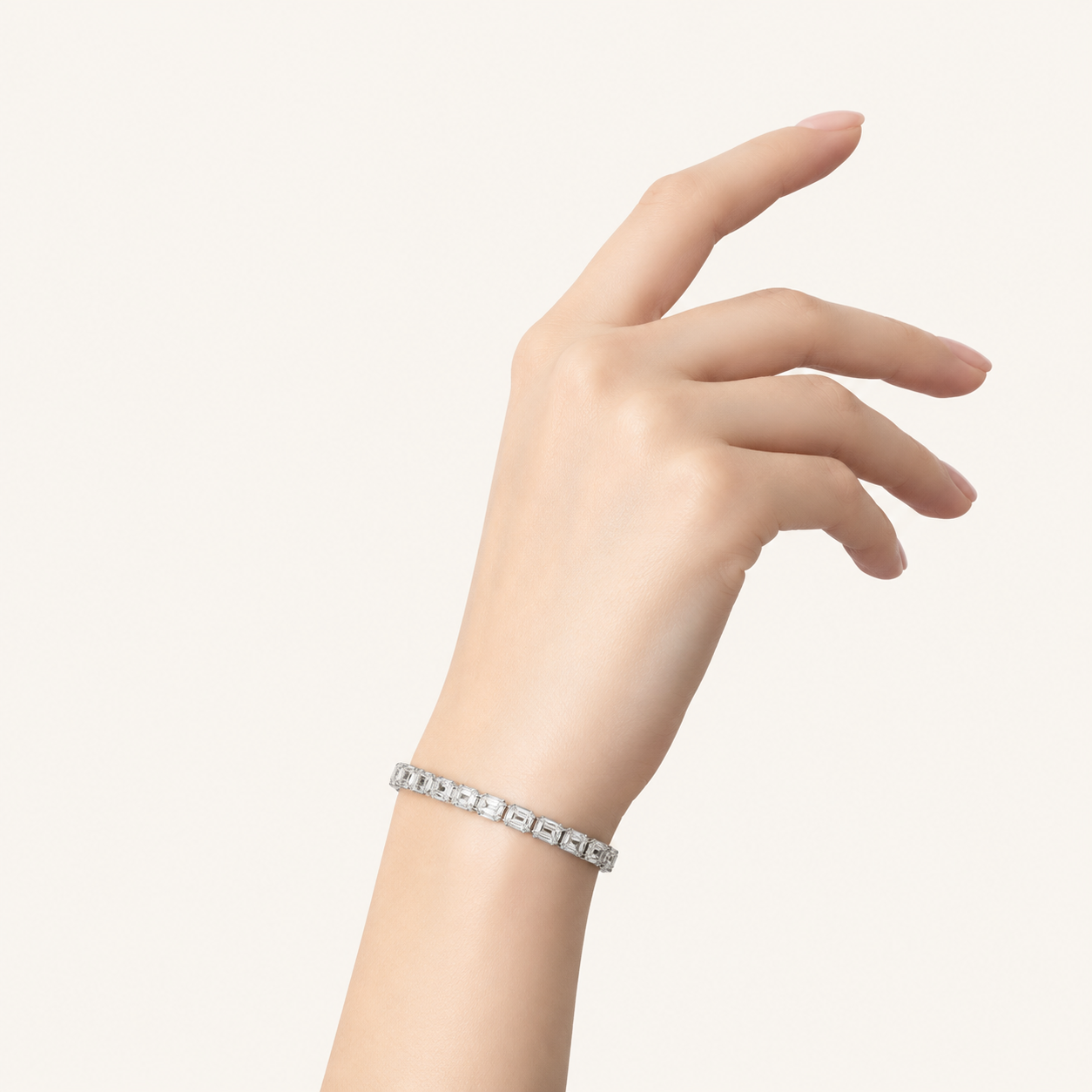 10CT Emerald Cut Lab Grown Diamond Tennis Bracelet