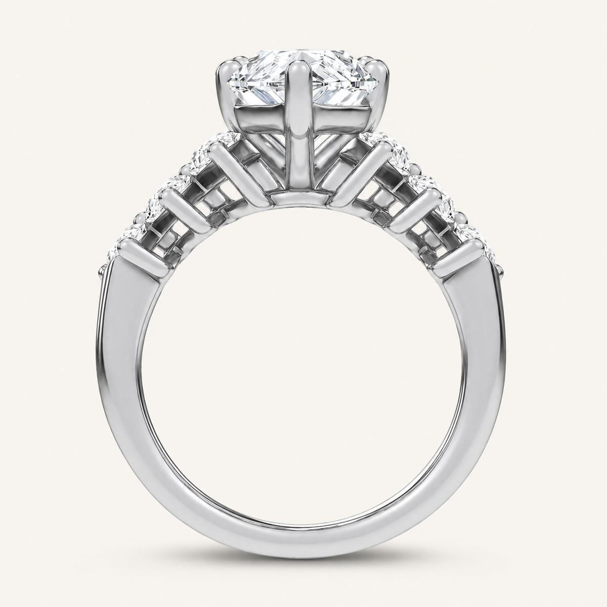 4.56CT Marquise Cut Certified Lab Grown Diamond Cluster Ring