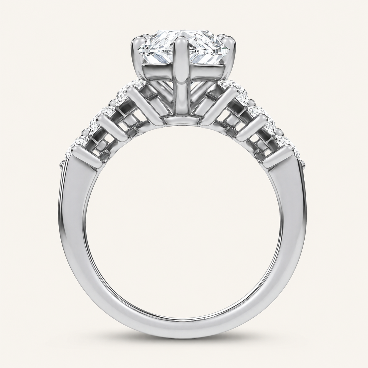 4.56CT Marquise Cut Certified Lab Grown Diamond Cluster Ring