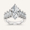4.56CT Marquise Cut Certified Lab Grown Diamond Cluster Ring
