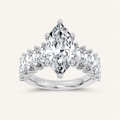 4.6CT Marquise Cut Certified Lab Grown Diamond Cluster Ring