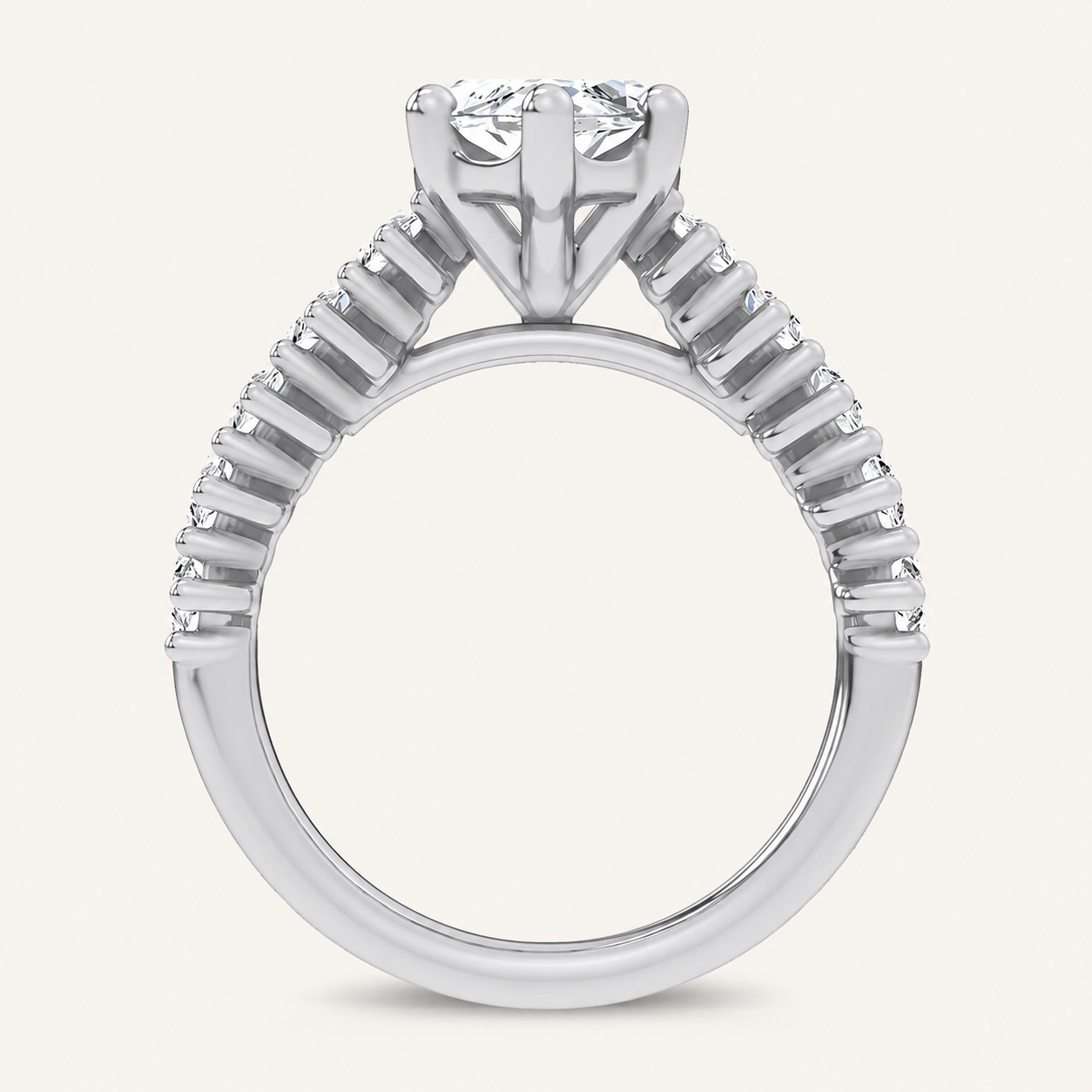 4.6CT Marquise Cut Certified Lab Grown Diamond Cluster Ring